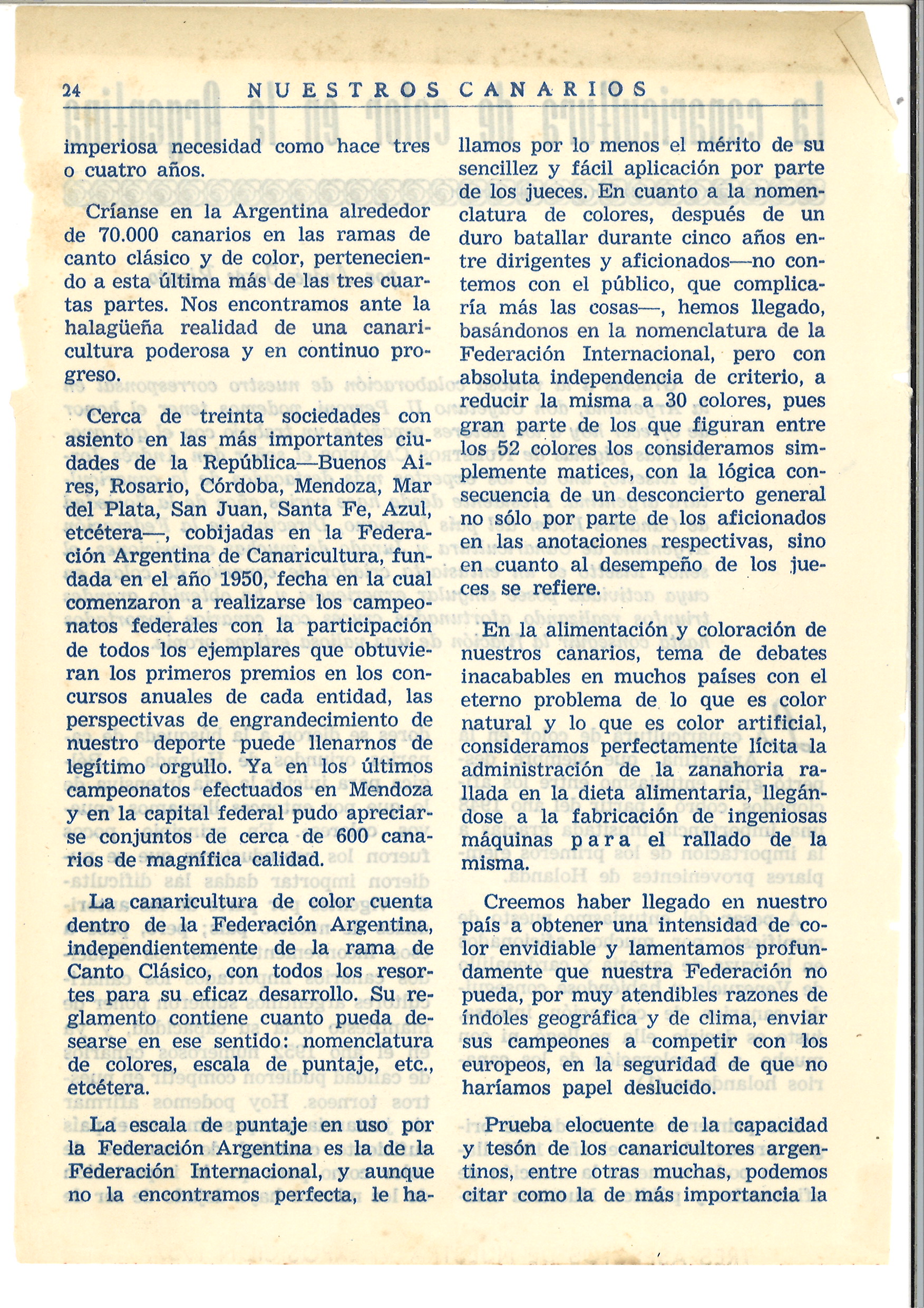 La canaricultura de color en Argentina. 2